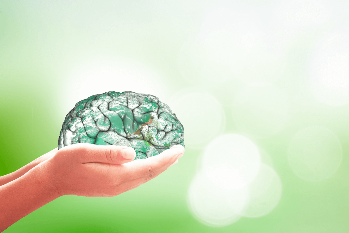 ruky zelený mozog