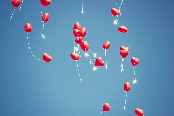 Hjerteformede balloner
