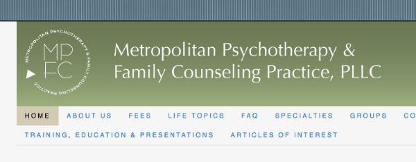 ryhmäpsykoterapiakäytännön verkkosivuston banneri